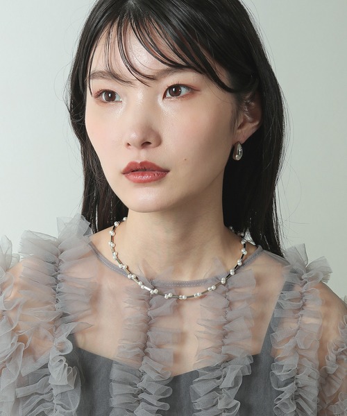 アクセサリー Kana Kana ネックレス 小粒パール×メタルパーツ 結婚式 オケージョン