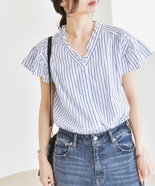 quaranciel ブラウス シャツ quaranciel:「手洗い可能」コットン