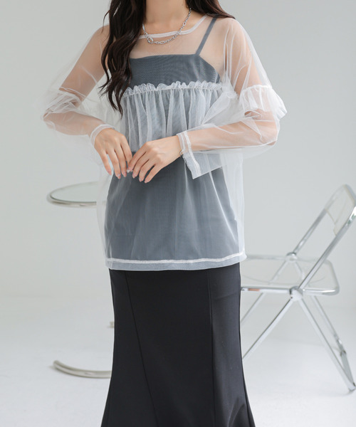 tシャツ チュールフリルトップス レディース : ZOZOTOWN Yahoo