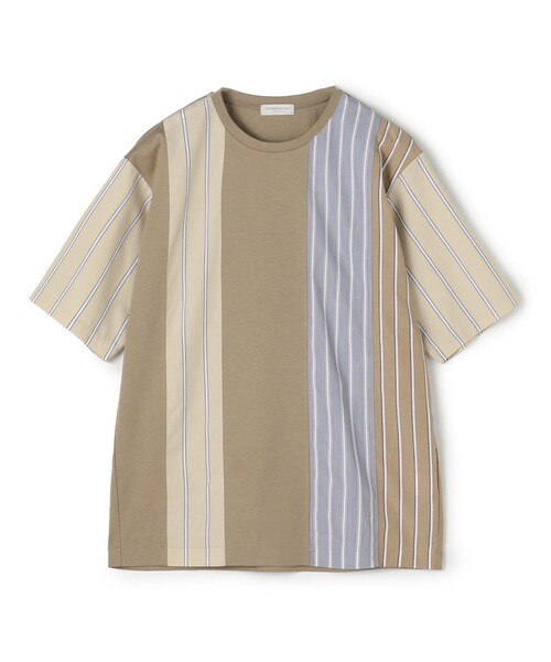 TOMORROWLAND ストライプデザイン Mサイズ メンズ TOMORROWLAND tシャツ コットン ストライプ デザインTシャツ