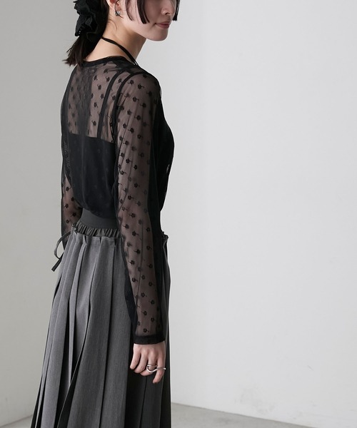 SK: ELLIE フラワーチュールトップス【BLACK】 ELLIE フラワーチュールトップス【BLACK】