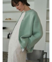美品　エレンディーク ラクーンカーディガン ミント サイズ2 美品 エレンディーク ラクーンカーディガン ミント サイズ2
