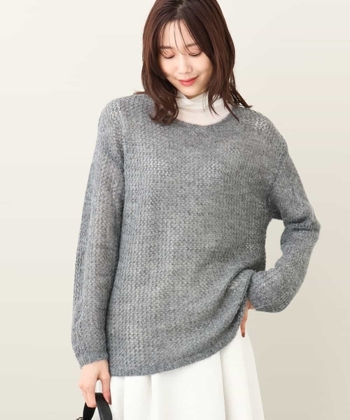 ニット セーター 2024AW/モヘアメッシュニット/洗える レディース