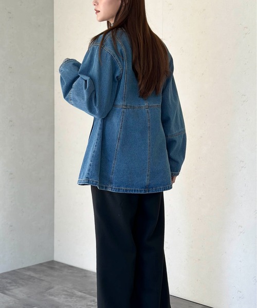【株式会社アルベロベロ】ジャケット　デニム　日本製　綿100%　Gジャン　総柄 Per sist ence（パーシエンス） デニムジャケット gジャン 加工デニム