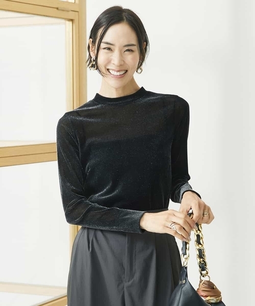tシャツ ナイロンチュールフロッキーカットソー レディース