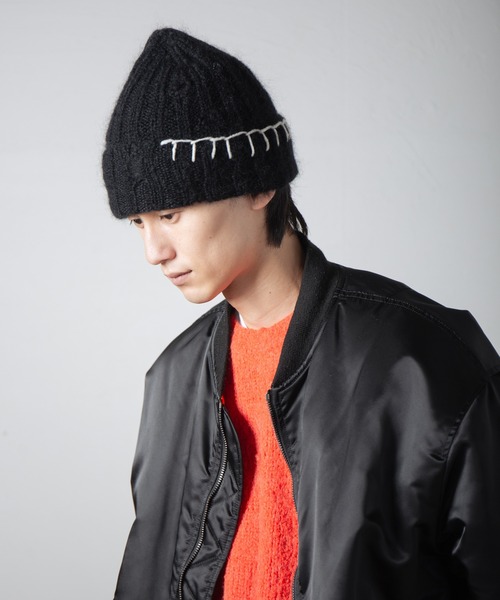 INDIETRO ASSOCIATION ニット帽 ニットキャップ Mohair Damage Knit