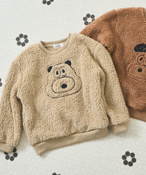 pairmanon（ペアマノン） ボア アニマルモチーフ刺繍 プルオーバー