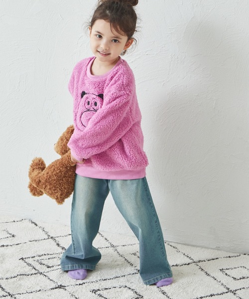 pairmanon（ペアマノン） ボア アニマルモチーフ刺繍 プルオーバー