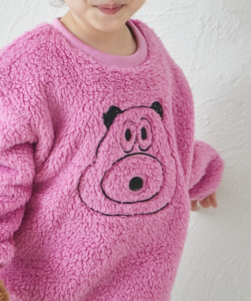 pairmanon（ペアマノン） ボア アニマルモチーフ刺繍 プルオーバー