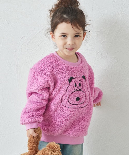 pairmanon（ペアマノン） ボア アニマルモチーフ刺繍 プルオーバー