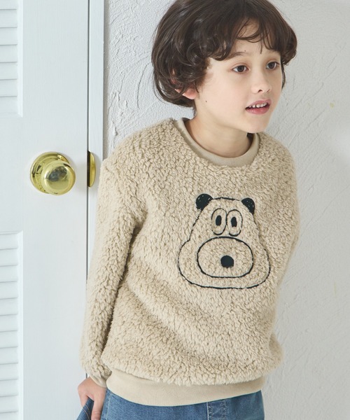 pairmanon（ペアマノン） ボア アニマルモチーフ刺繍 プルオーバー