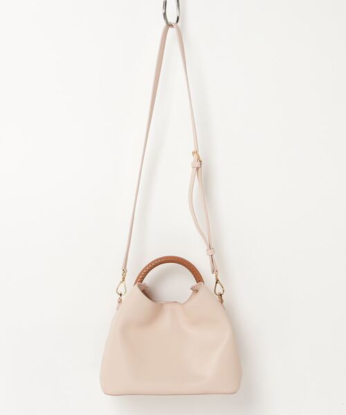 Elleme 型押しピンク ショルダーバッグ