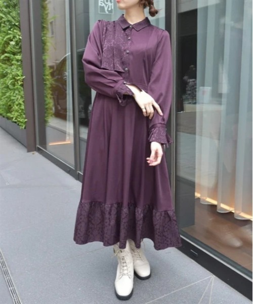 最終値下げ【新品・未使用】jacadi★スカート★ワンピース 24m axes femme ワンピース ジャカード切替ティアードワンピース