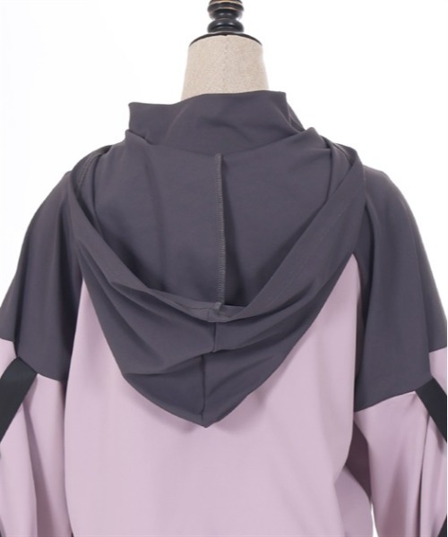 axes femme POETIQUE パーカー ベルトデザイン配色パーカー