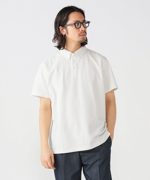 極美品　ビームスゴルフ　鹿の子　ボタンダウンポロシャツ　L　　2020S BEAMS GOLF（ビームス ゴルフ）〈MEN〉 PURPLE LABEL
