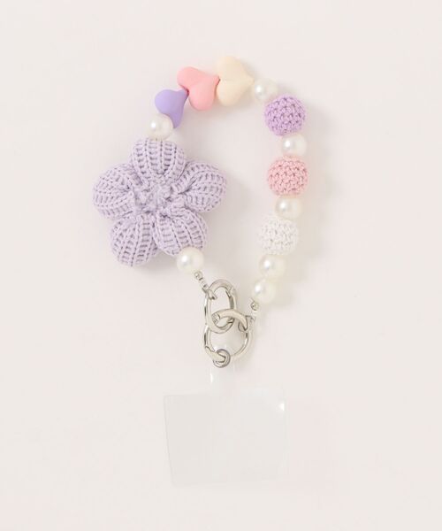 HOOK」for girls かわいいパールと花モチーフスマホストラップ