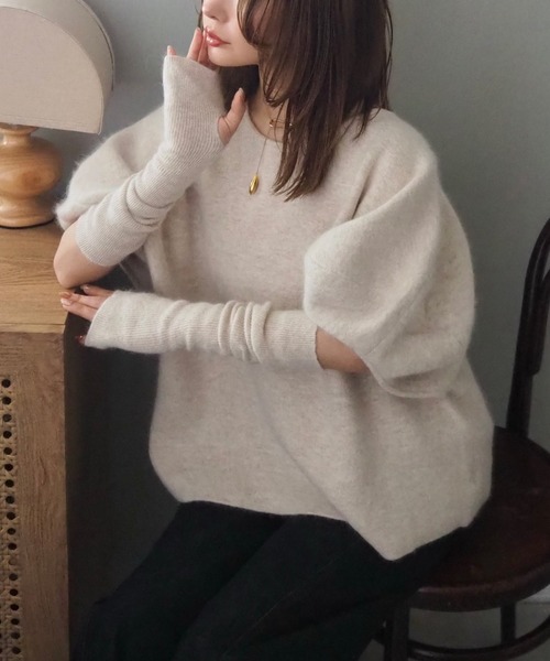 ニット セーター knit hand warmer 2set /ドルマンスリーブ ニット ハンドウォーマー 2点 セット レディース