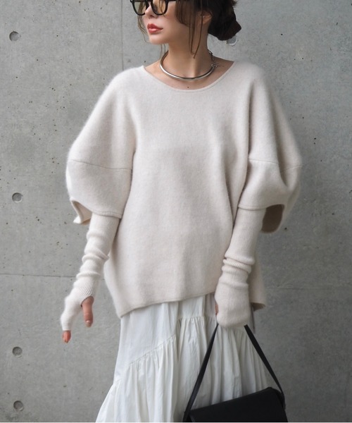 ニット セーター knit hand warmer 2set /ドルマンスリーブ ニット ハンドウォーマー 2点 セット レディース