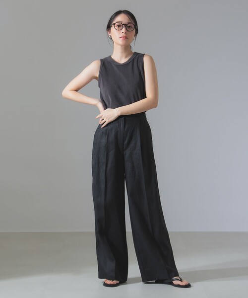 Demi Luxe BEAMSリネン パンツスーツ 未使用 Demi-Luxe BEAMS スラックス パンツ 「ビームスの百名品」リネン