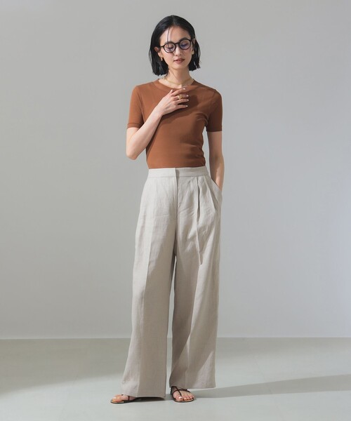 Demi Luxe BEAMSリネン　パンツスーツ　未使用 Demi-Luxe BEAMS スラックス パンツ 「ビームスの百名品」リネン