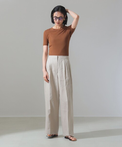 Demi-Luxe BEAMS スラックス パンツ 「ビームスの百名品」リネン