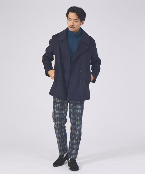 ABAHOUSE GRAY 「MASCHILE」ピーコート 46 ネイビー メンズ : ZOZOTOWN