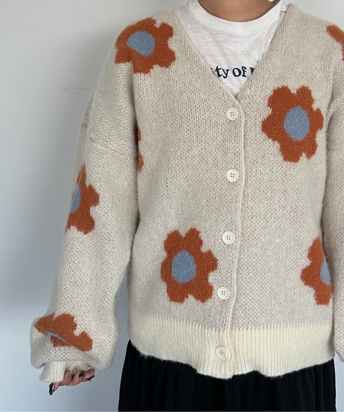 「kutir」 ニットカーディガン FREE グリーン レディース_画像2