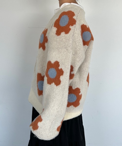 「kutir」 ニットカーディガン FREE グリーン レディース_画像3