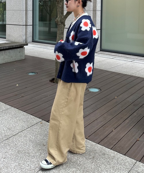 「kutir」 ニットカーディガン FREE グリーン レディース_画像9