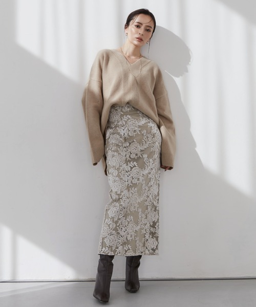 anuans（アニュアンス） Vネックニット FREE ピンク レディース