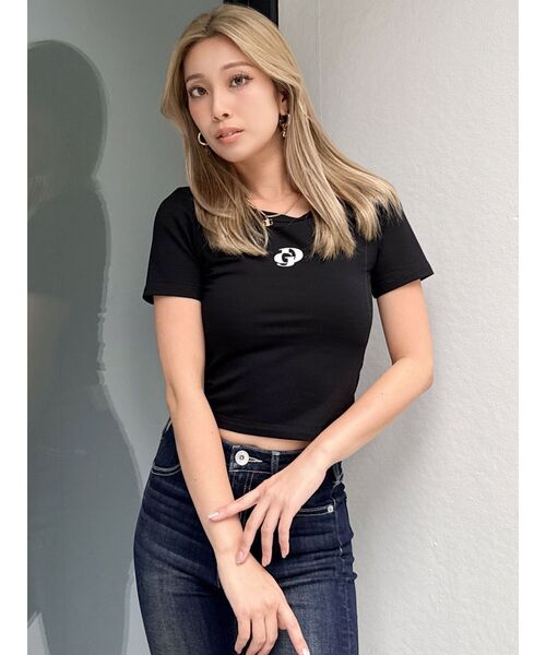tシャツ ダブルジェルプリントブリーチTシャツ レディース セール】箔プリントアソートコンパクトTシャツ（Tシャツ