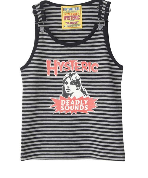 HYSTERIC◆キャミソール・タンクトップ/FREE/コットン/ORN カップ付き タンクトップ スキントーン シームレス メッシュ