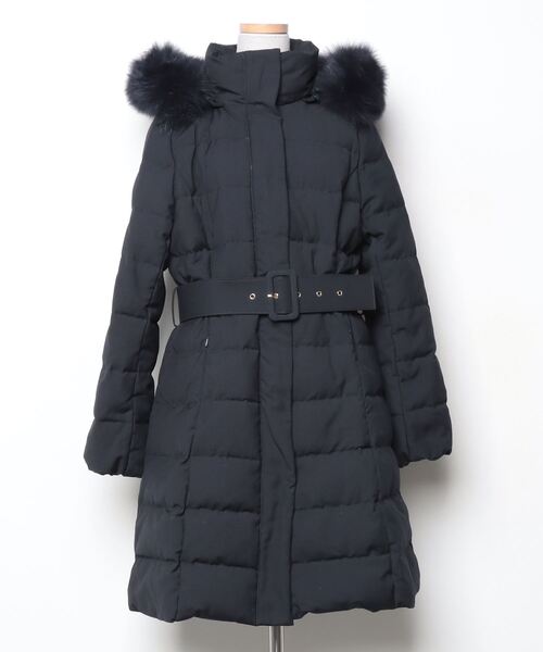 ルイルエブティック フード付き ダウンコート　ネイビー　LL RUIRUE BOUTIQUE（ルイルエブティック） ダウンコート LL ネイビー