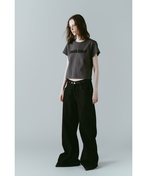 Tシャツ(半袖/袖なし) knuth marf docking tule tulle tops Knuth Marf docking tulle tops 白 Tシャツ フリル 【公式通販】