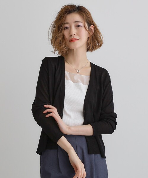 カーディガン 「セット着用可」ジッパーショートカーディガン レディース Tiaclasse カーディガン 「小倉優子さん着用」ショートトッパー