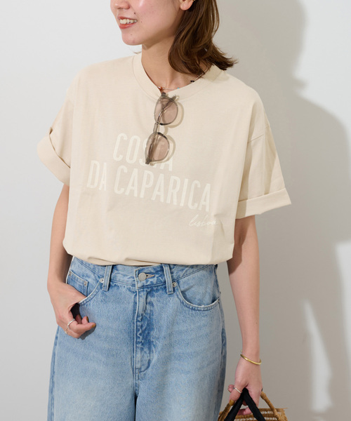 トップス JOURNAL STANDARD relume MAINTENANT TEE JOURNAL STANDARD relume tシャツ 「追加」コットンミックスロゴ
