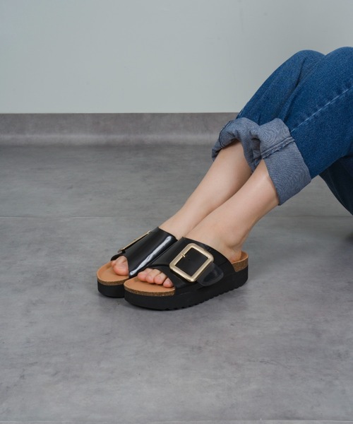 27日まで限定価格 PLAKTON プラクトン☆フラットサンダル PLAKTON サンダル 「PLAKTON/プラクトン」ビッグバックル