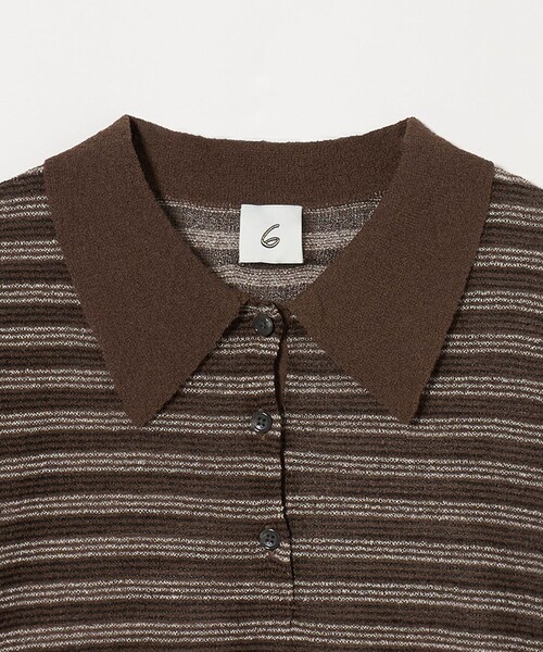 roku 6 ニットポロ 6（ロク）の「＜6(ROKU)＞KNIT SHIRT/ポロシャツ（ポロシャツ