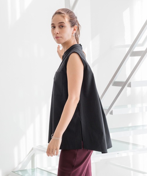 ブラウス シャツ 「HEREIAM」接触冷感＆イージーケア/COOLマテリアルノースリーブ レディース HEREIAM ブラウス シャツ 「HEREIAM」接触冷感＆イージーケア