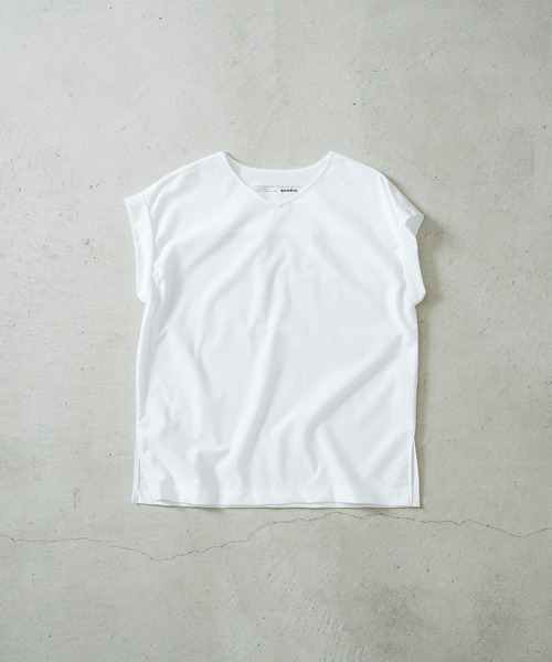 tシャツ コンパクトツイルVネックフレンチプルオーバー レディース