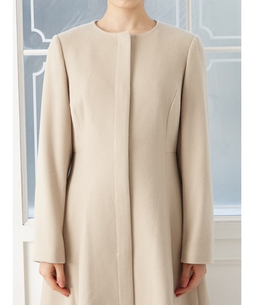 「AIMER」 ノーカラーコート LARGE グレー レディース_画像3