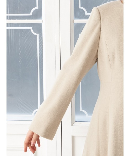 「AIMER」 ノーカラーコート LARGE グレー レディース_画像5