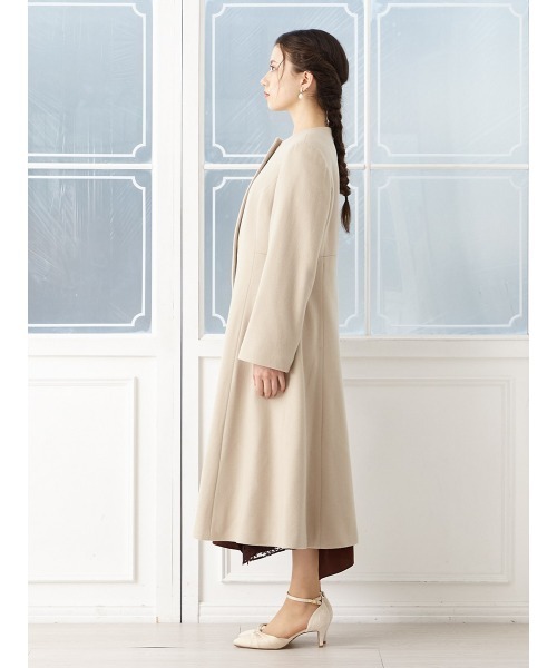 「AIMER」 ノーカラーコート LARGE グレー レディース_画像9