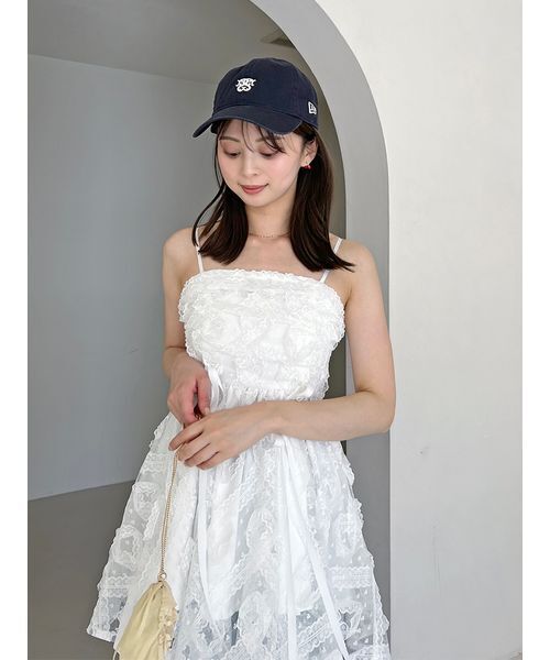 snidel ペプラムチュール刺繍TOPS ブラウス SNIDEL（スナイデル）の「チュール刺繍ベアペプラムTOPS（T