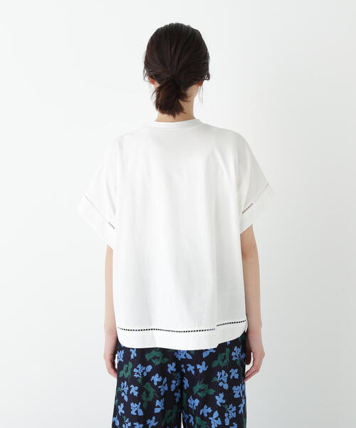 human woman（ヒューマンウーマン） tシャツ 半袖 布帛ドッキング半袖