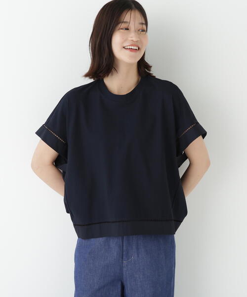 ヒューマンウーマン　半袖モックネックTシャツ（シアードッキング） ヒューマンウーマン human woman シアードッキングモックネック