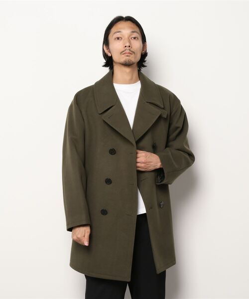 BEAMS（ビームス） ピーコート SMALL オリーブ メンズ : ZOZOTOWN
