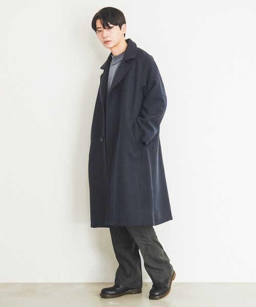 【中古】イーヴォ HEVO チェスターコート ロング丈 アウター 50 紺 ネイビー 475H01 E741 /AN31 メンズ Revo. チェスターコート 1 ネイビー メンズ : ZOZOTOWN Yahoo!店