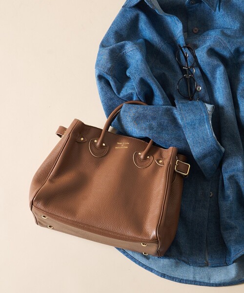 YOUNG & OLSEN 別注ボトルバッグ ブラウン YOUNG & OLSEN/ヤングアンドオルセン 別注 EMBOSSED LEATHER