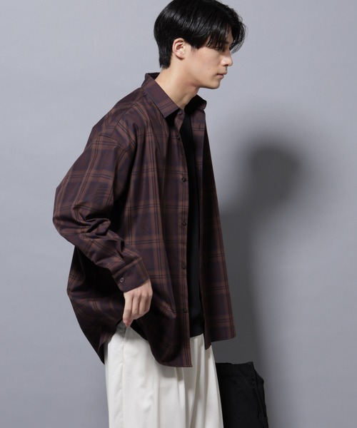 NANO universe（ナノ・ユニバース） シャツ ビッグドレープチェック